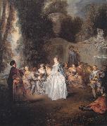 Jean-Antoine Watteau Fetes Venetiennes (mk08) oil painting